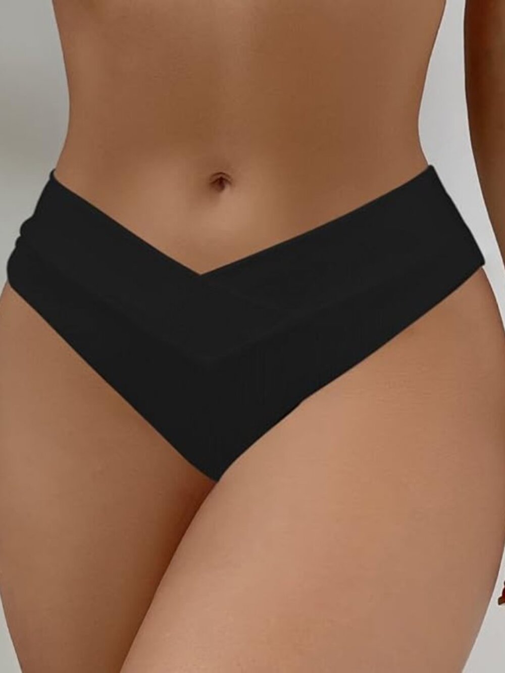 SherryDC Women's V Cut High Waisted Bikini Bottom - High Leg Cut Bottom - Medium